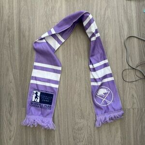 Purple and White Striped Scarf Buffalo Sabres Hockey fights Cancer